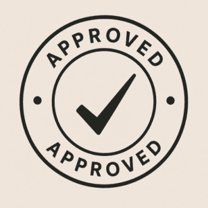 Circular illustration of approved check mark