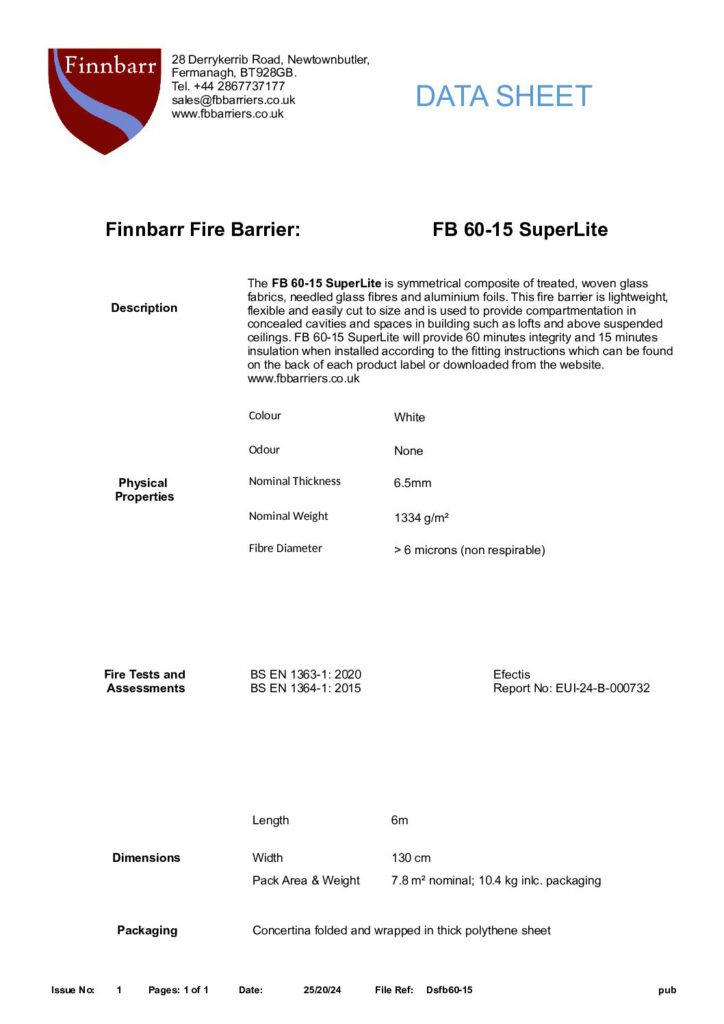 thumbnail of FB 60-15 SuperLite – Technical Data Sheet