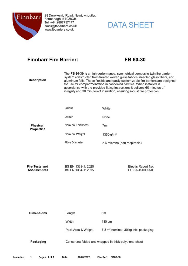 thumbnail of FB 60-30 – Technical Data Sheet