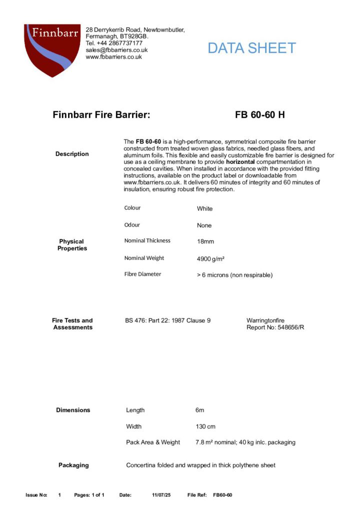 thumbnail of FB 60-60 H – Technical Data Sheet