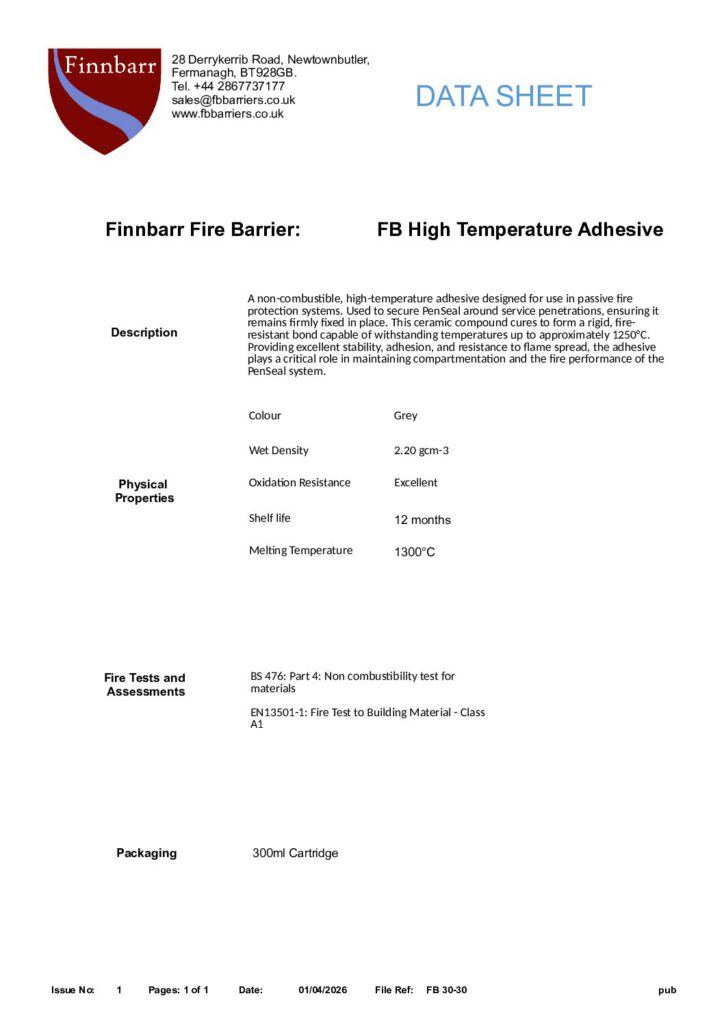 thumbnail of FB High Temperature Adhesive – Technical Data Sheet