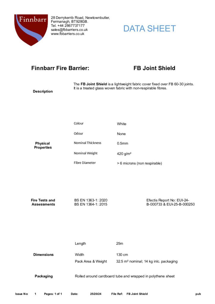 thumbnail of FB Joint Shield – Technical Data Sheet